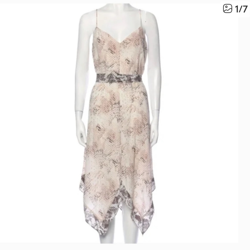 L'AGENCE silk Animal Print Slip Dress